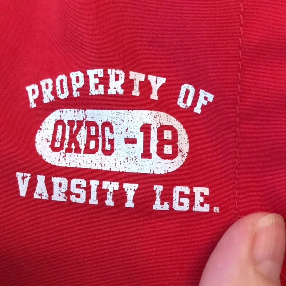 Oshkosh B’gosh 4T red pull on elastic waist mesh lined sporty warm up pants EUC